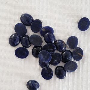 Blue Sodalite 20pcs Oval Cabochons 12x10mm